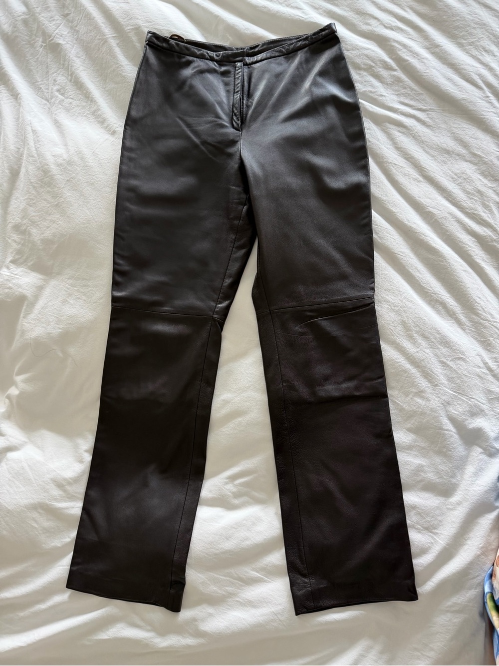 Brooks Brothers Brown Leather Straight-Leg Trousers